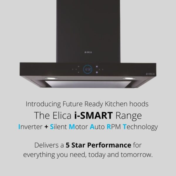 Elica 60 cm Wall Mounted Chimney Ismart Series ISMART SPOT H6 EDS LTW 60 NERO - Image 2