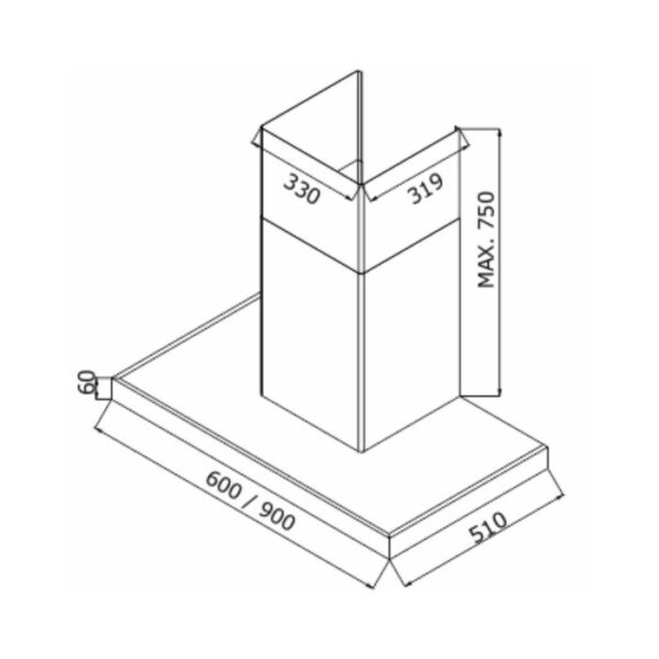 Elica 60 cm Wall Mounted Chimney Ismart Series ISMART SPOT H6 EDS LTW 60 NERO - Image 3